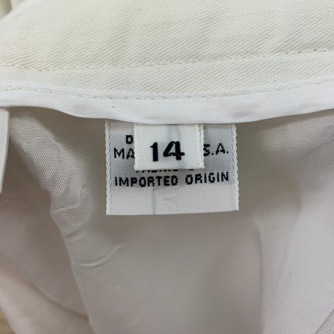 CHRISTIAN DIOR Size 31 White Pleated High Waisted Wide Leg Dress Pants