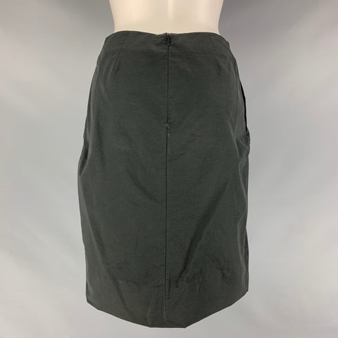 MARNI Size 2 Slate Cotton & Nylon Abstract Pencil Skirt