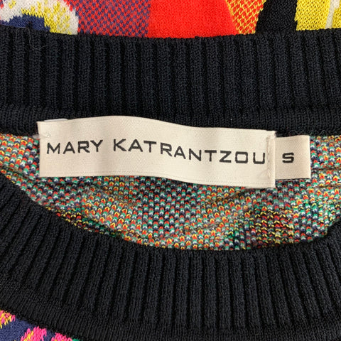 MARY KATRANTZOU Size S Black Multicolour Viscose Elastine Jacquard Pullover