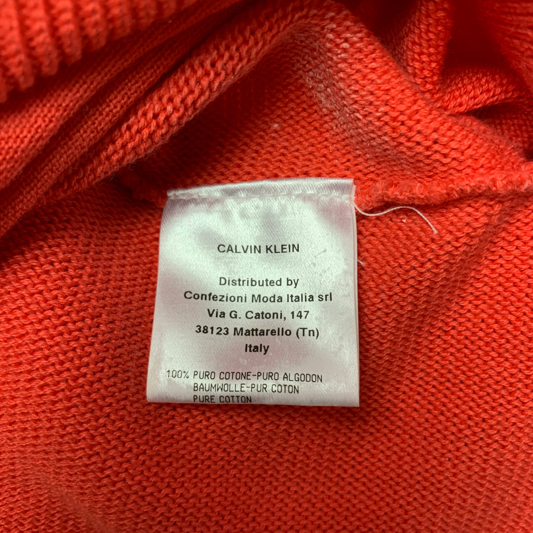 COLECCIÓN CALVIN KLEIN Talla M Jersey de punto de algodón con cuello redondo en color naranja