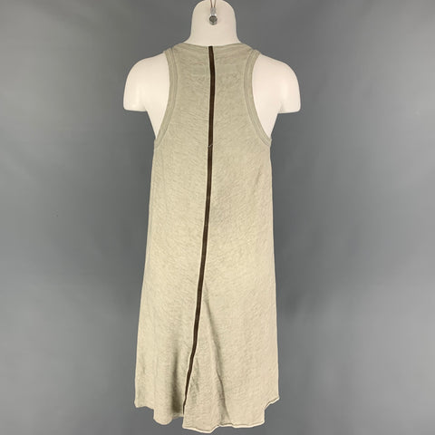 ISAAC SELLAM Size 0 Grey Brown Cotton Calfskin Tank Dress