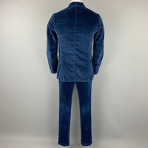 DRIES VAN NOTEN Taille 40 Ensemble col Nehru en coton bleu avec poche plaquée