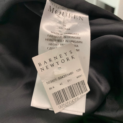 ALEXANDER MCQUEEN  Size 36 Black White Print Polyamide Jacket