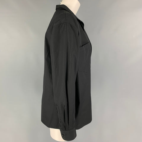 Colección RALPH LAUREN Talla 6 Top informal envolvente de algodón negro