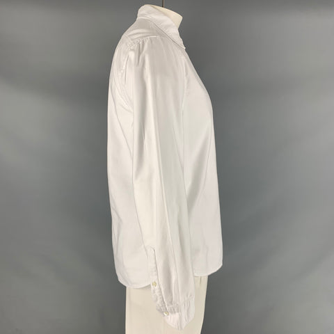 ALEX MILL Size L White Solid Cotton Button Down Long Sleeve Shirt