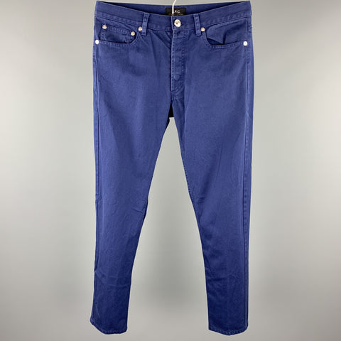 A.P.C. Size 29 Blue Cotton Button Fly Skinny Jeans