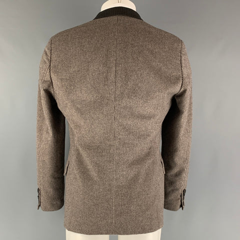 EMPORIO ARMANI Size 40 Grey Charcoal Checkered Angora Sport Coat