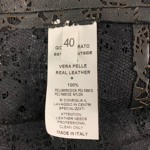 GIORGIO BRATO Taille 4 Blazer veste zippée perforée en dentelle noire