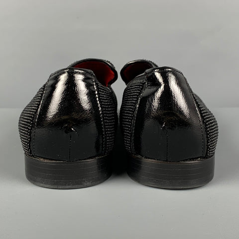 DONALD J PLINER Size 9 Black Beaded Leather Slip On Loafers