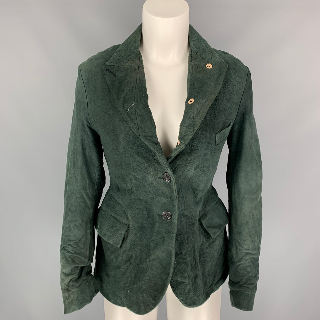 PAUL HARNDEN Size M Green Boiled Suede Jacket