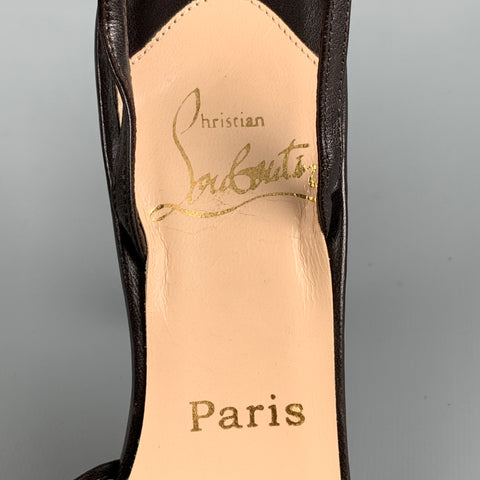 CHRISTIAN LOUBOUTIN Talla 7 Sandalias con tira al tobillo de cuero marrón