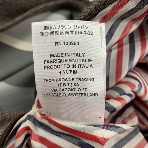 THOM BROWNE Taille 2 Jupe en laine d'agneau gris marron plissée sous le genou