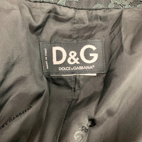 D&G by DOLCE & GABBANA Size 44 Black Lace Notch Lapel Sport Coat