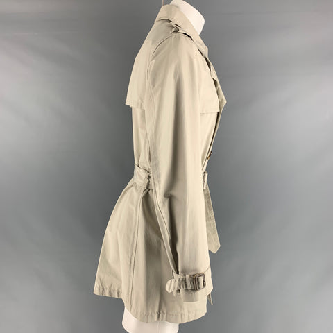 PRADA Size 38 Ivory Solid Cotton Polyester Trench Coat