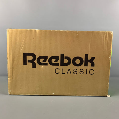 REEBOK Size 10.5 White Magenta Color Block Leather Lace Up Sneakers