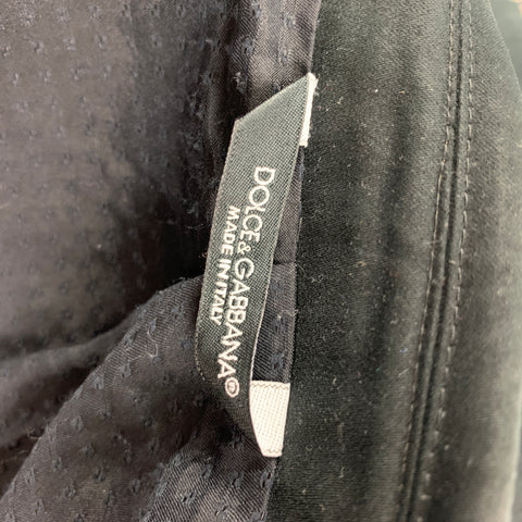 DOLCE & GABBANA Size 40 Black Cotton Peak Lapel Sport Coat
