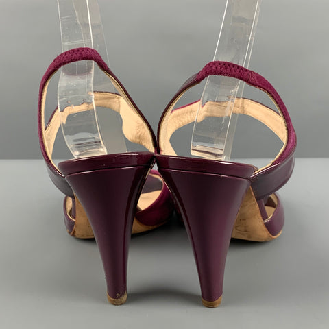 CHRISTIAN DIOR Size 9 Purple Patent Leather Sandals