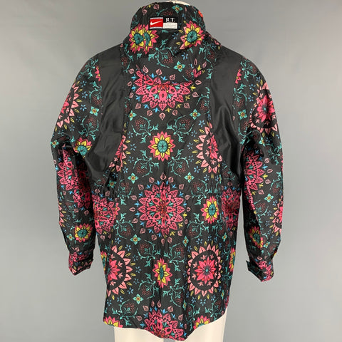 NIKE x Ricardo Tisci Size M Black Multi-Color Floral Polyester Hoodie Jacket