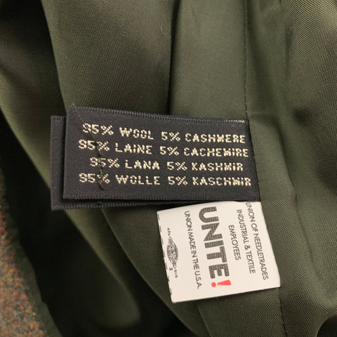 RALPH LAUREN Size 6 Olive Merino Wool Cashmere Heather Fringed Skirt