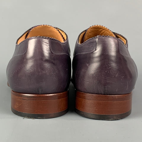 PAUL SMITH Taille 11 Chaussures à lacets en cuir bicolore mauve violet