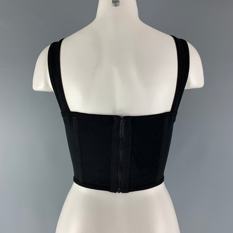 DION LEE Size 2 Black Cotton Corset Casual Top
