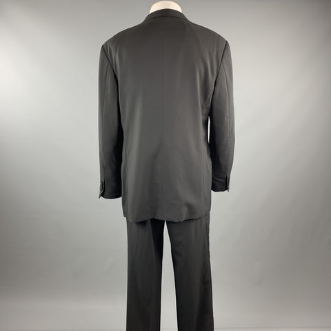 ARMANI COLLEZIONI Black Solid Wool 40 x 34 Suit