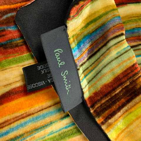 PAUL SMITH Multi-Color Black Stripe Viscose Blend Scarf