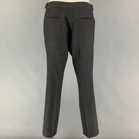 ERMENEGILDO ZEGNA Size 40 Charcoal Silk Wool Peak Lapel Suit