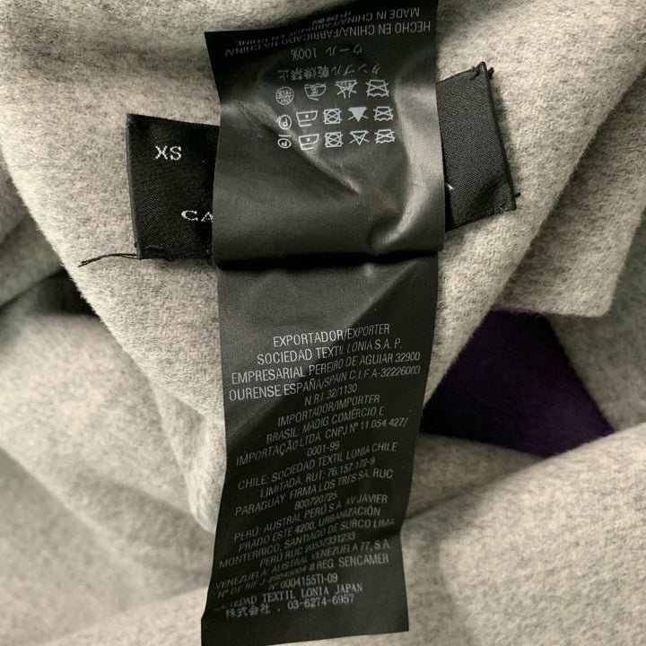 CAROLINA HERRERA Size XS Grey Purple Wool Heather Raglan Coat