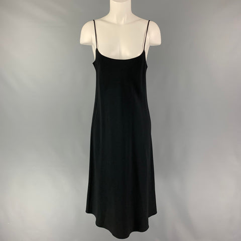THE ROW Size M Black Acetate Blend Spaghetti Straps Dress