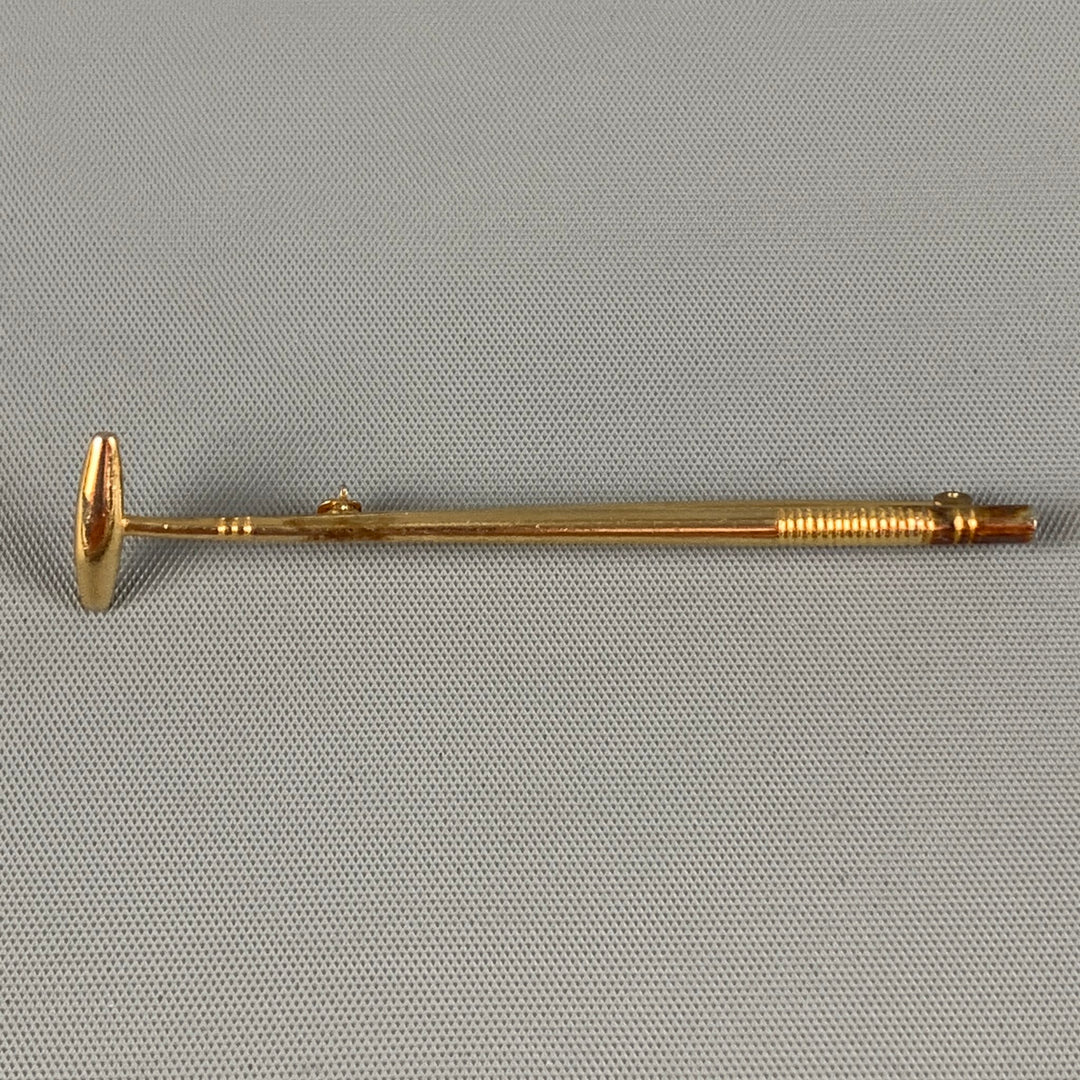 VINTAGE Gold Metal Croquet Mallet Pin