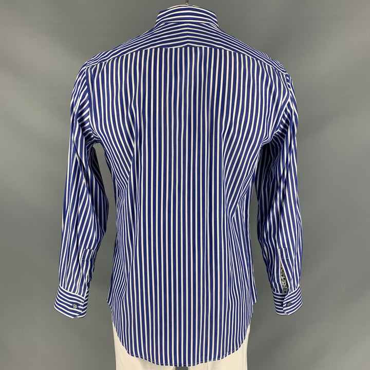 PS by PAUL SMITH Size L Blue & White Abstract Not Listed Long Sleeve Shirt