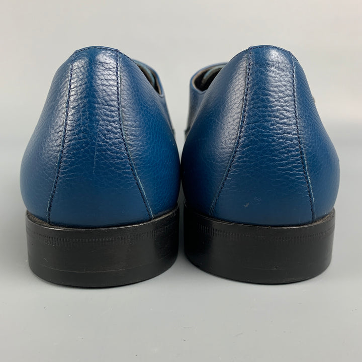 BRUNO MAGLI Size 9 Royal Blue Leather Double Monk Strap Loafers