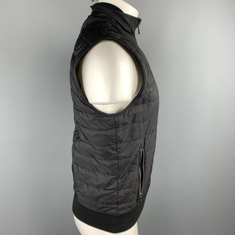 MICHAEL KORS Size S Black Quilted Nylon Zip Up Vest