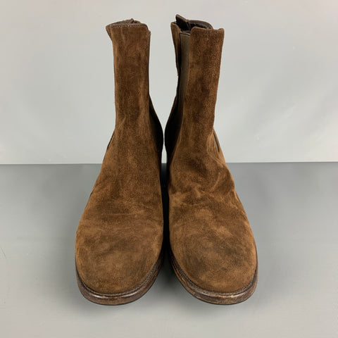 PRADA Botas Chelsea de ante marrón talla 8