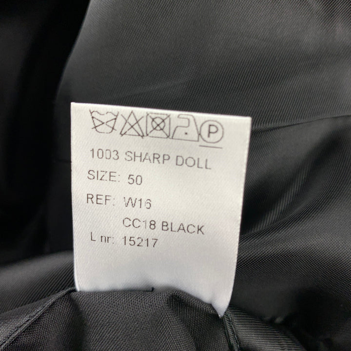 WALTER VAN BEIRENDONCK F/W 16 Size 40 Black & White Houndstooth Cotton / Wool Notch Lapel 1003 Sharp Doll Suit