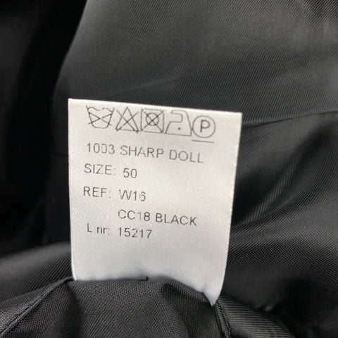 WALTER VAN BEIRENDONCK F/W 16 Size 40 Black & White Houndstooth Cotton / Wool Notch Lapel 1003 Sharp Doll Suit