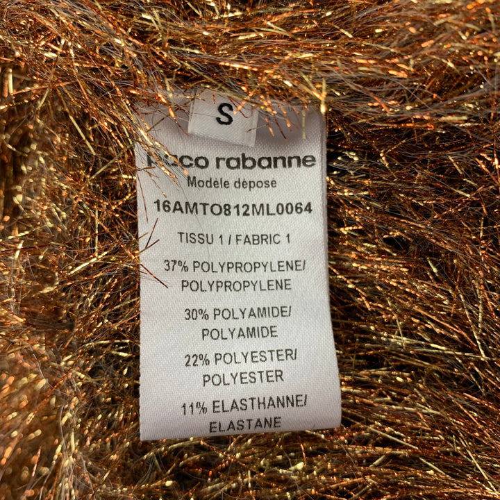 PACO RABANNE Size S Gold Polypropylene Blend Metallic Pullover