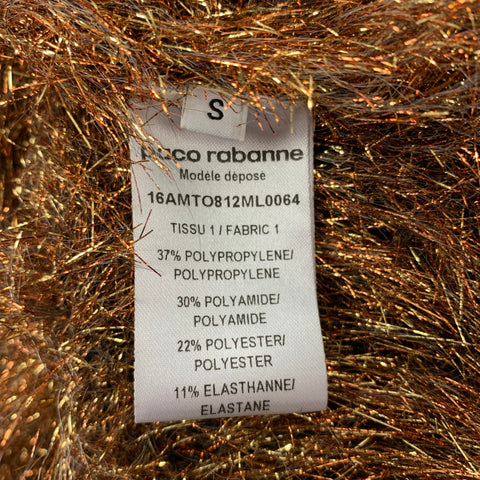 PACO RABANNE Size S Gold Polypropylene Blend Metallic Pullover