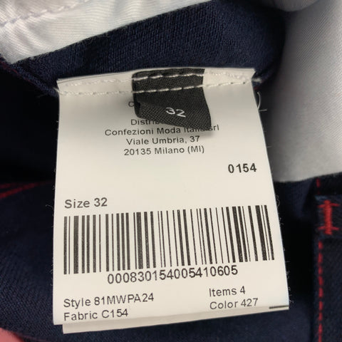 CALVIN KLEIN 205W39NYC by RAF SIMONS Size 32 Navy Contrast Stitch Cotton Zip Fly Jeans