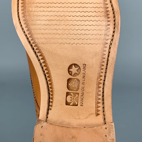 VIVIENNE WESTWOOD Size 10 Tan & Orange Perforated Leather Lace Up Shoes