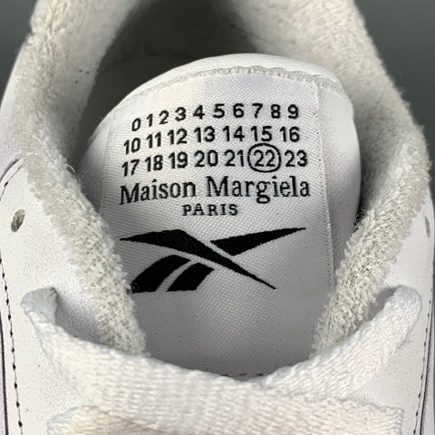 REEBOX x MAISON MARGIELA Size 10.5 White Black Leather Lace Up Sneakers