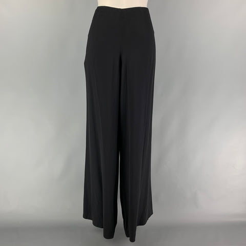 RALPH LAUREN Collection Size 6 Black Viscose Silk Wide Leg Dress Pants