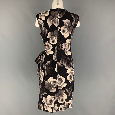 LANVIN 2011 by Alber Elbaz Size M Black White Floral Sleeveless Dress
