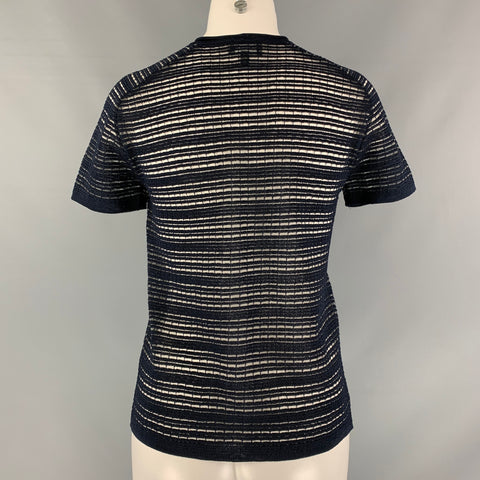 GIORGIO ARMANI Top de manga corta de punto azul marino talla S