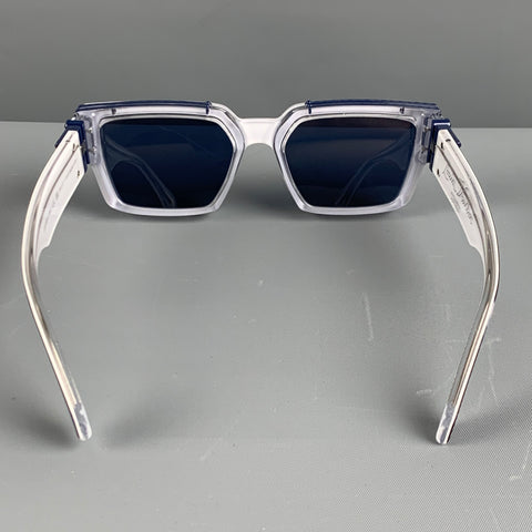 LOUIS VUITTON Blue White Marbled Acetate Sunglasses