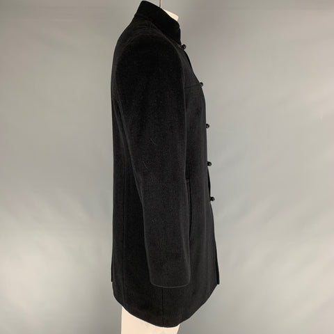 ARTISTIC PALACE Chest Size L Size L Black Solid Wool Nehru Collar Coat