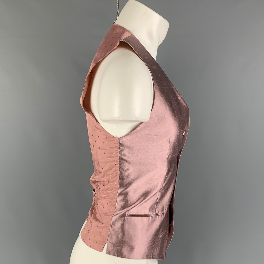 DOLCE & GABBANA Size 36 Mauve Silk Buttoned Vest