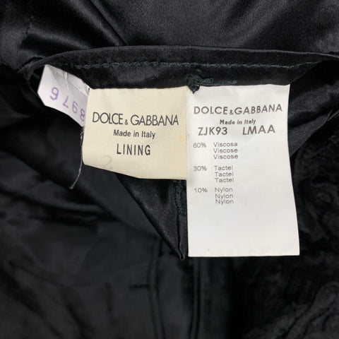 DOLCE & GABBANA Size 34 Black Guipure Viscose Blend Sport Coat