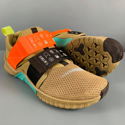 NIKE Size 11 Beige Orange Mesh Sneakers